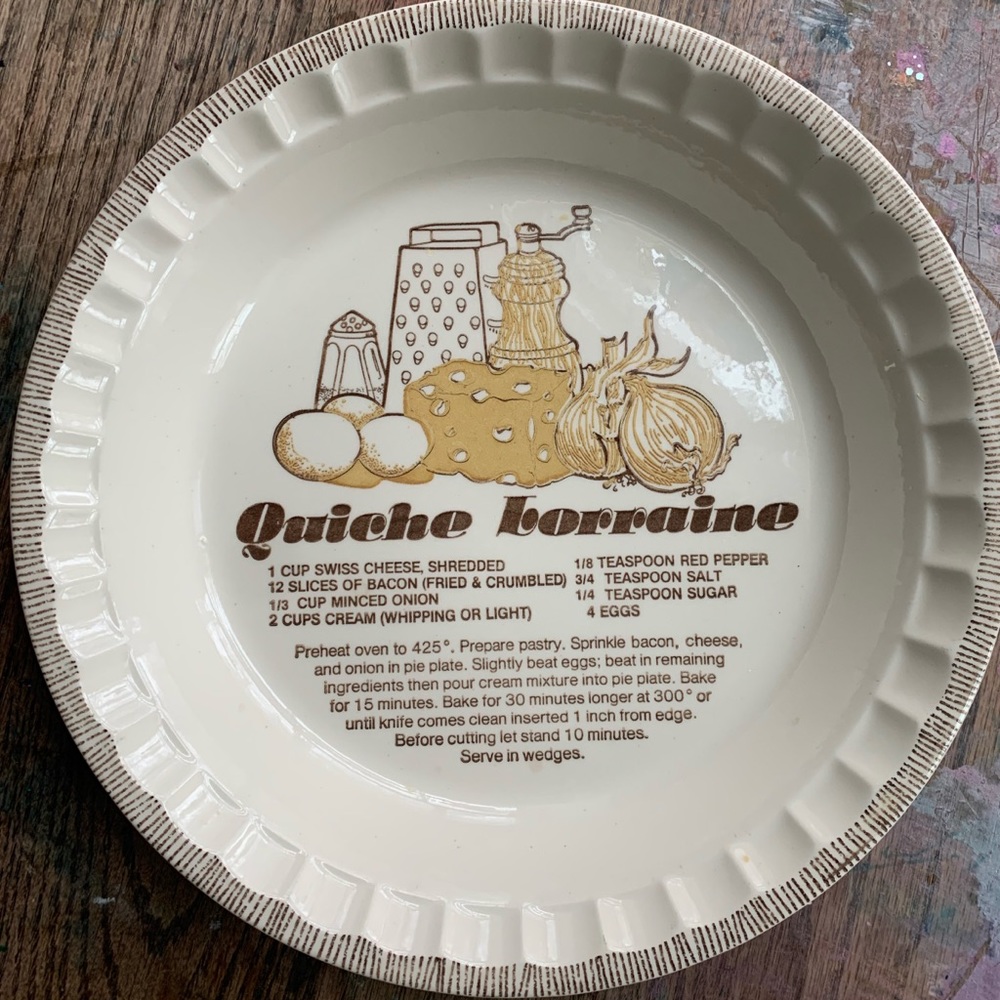 vintage Royal China Quiche Lorraine recipe dish